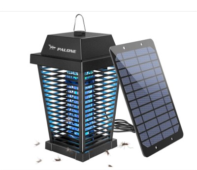 PALONE Solar Bug Zapper 4500V Electric Mosquito Zapper Outdoor Updated Fly Zapper Indoor Rechargeable Mosquito Killer with Solar Panel & Type-C Cable Fly Trap with UV Light for Flies Gnats Moths